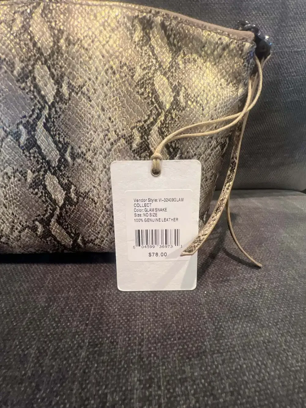 Hobo Collect Glam Snake Leather Pouch